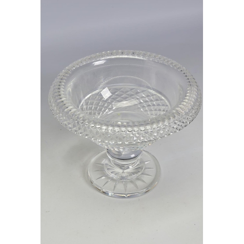 463 - A LARGE WATERFORD CRYSTAL TURNOVER FOOTED BOWL, stamped to base, height 19cm x outside diameter 25cm