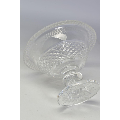 463 - A LARGE WATERFORD CRYSTAL TURNOVER FOOTED BOWL, stamped to base, height 19cm x outside diameter 25cm