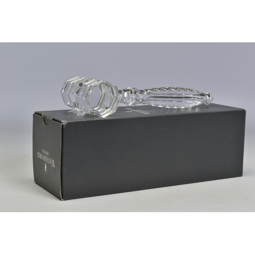 465 - A BOXED WATERFORD CRYSTAL GAVEL, stamped to head, length 20cm