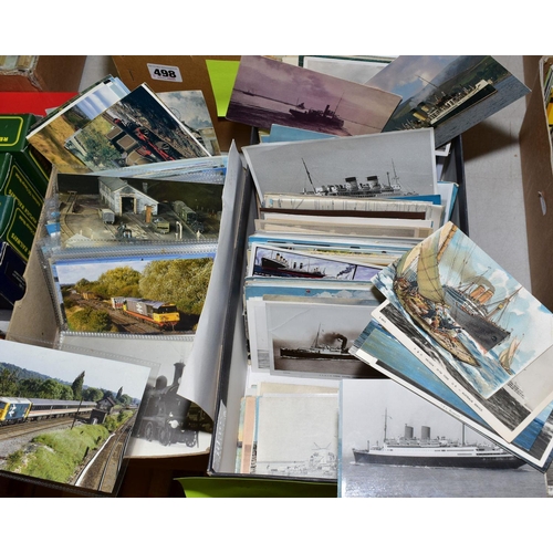 499 - MARITIME & RAILWAY POSTCARDS, a collection of over 600 Postcards/Photocards of Trains, Stations, Sig... 