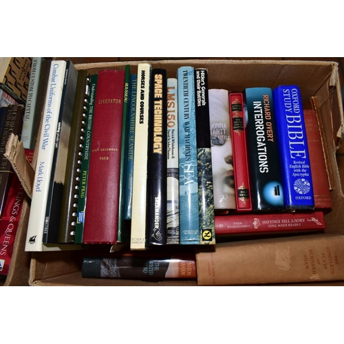 501 - FIVE BOXES OF BOOKS, subjects include antiques, history, crime, topographical, drama etc, to include... 