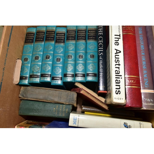 511 - EIGHT BOXES OF BOOKS, subjects include Royal biographies, history, vehicle servicing books, general ... 