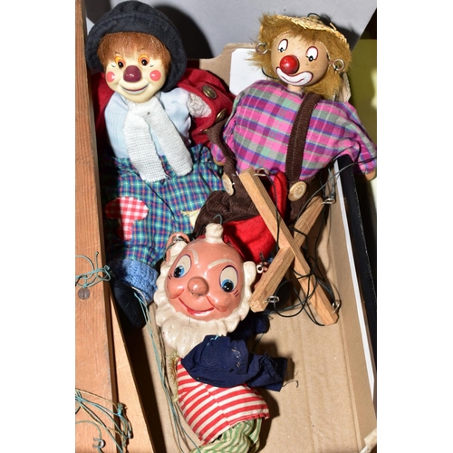 521 - A PELHAM BIG EARS PUPPET IN DISTRESSED CONDITION, missing arms, clothing tattered, together with two... 