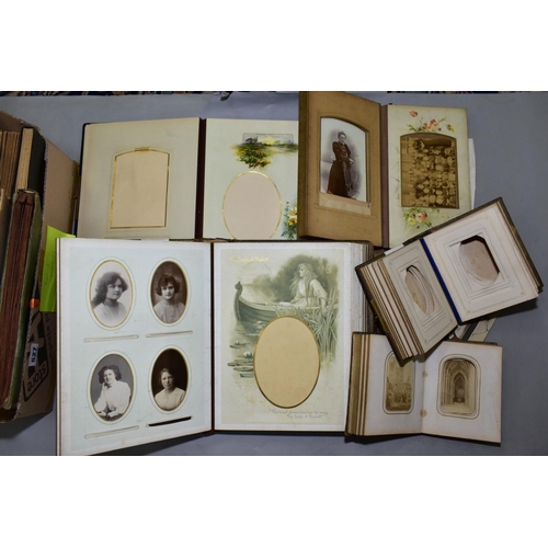 527 - A COLLECTION OF SIX LEATHER BOUND PHOTOGRAPH ALBUMS dating from the late Victorian/early Edwardian e... 