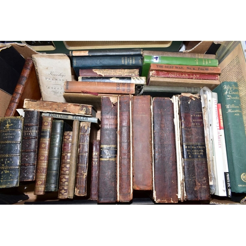 535 - A BOX OF VINTAGE AND ANTIQUARIAN BOOKS, including vols 5 & 7 of 'The Spectator' (1766), 'The Guardia... 