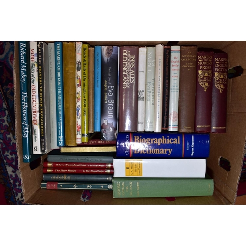 548 - FIVE BOXES OF BOOKS to include Folio Society examples, subjects include British History, Autobiograp... 