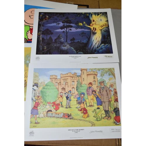 553 - FIVE LIMITED EDITION RUPERT PRINTS BY JOHN HARROLD, from editions of 300, size including margins app... 