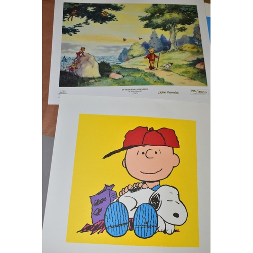 553 - FIVE LIMITED EDITION RUPERT PRINTS BY JOHN HARROLD, from editions of 300, size including margins app... 