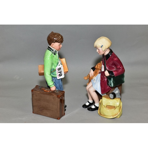 570 - TWO ROYAL DOULTON LIMITED EDITION FIGURES 'The Boy Evacuee' HN3202, No.179/9500 and 'The Girl Evacue... 