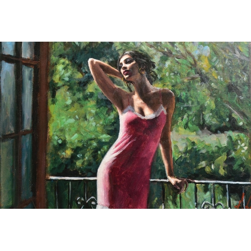 308 - FABIAN PEREZ (ARGENTINA 1967) 'LIKE A CAT III',  A limited edition print of a female figure on a bal... 