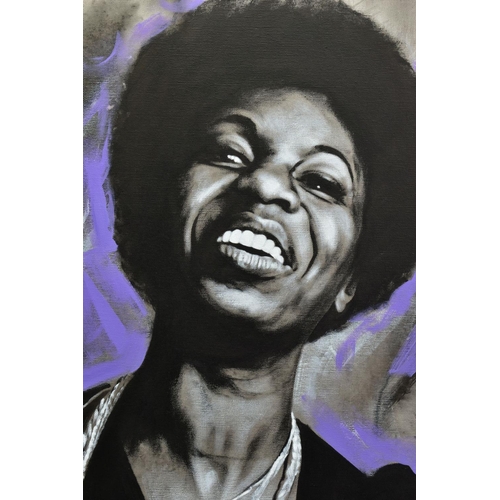 315 - JEN ALLEN (BRITISH 1979) 'NINA SIMONE' a portrait of the American singer/songwriter, signed bottom r... 