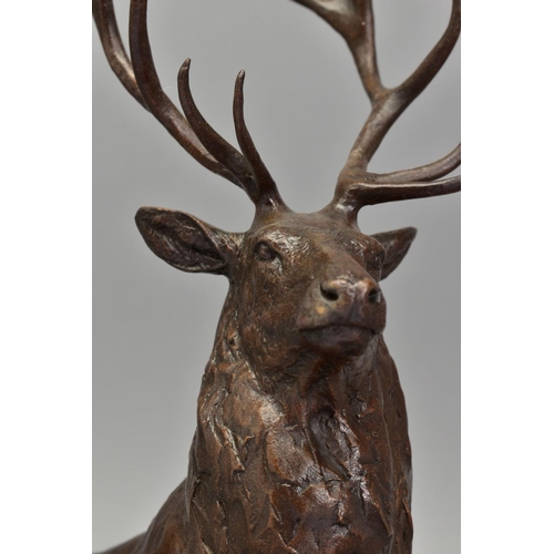 328 - MICHAEL SIMPSON (BRITISH CONTEMPORARY) 'MONARCH-STAG' A limited edition Bronze sculpture of Deer 161... 