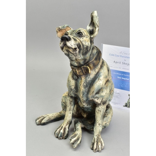 329 - APRIL SHEPHERD (BRITISH CONTEMPORARY) 'EVER HOPEFUL', An artist proof coldcast porcelain sculpture o... 