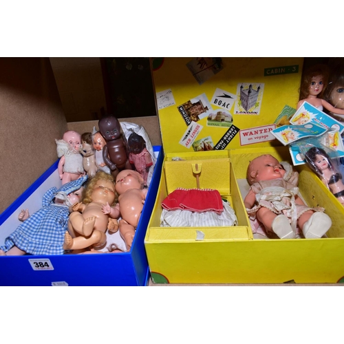 384 - A COLLECTION OF ASSORTED PLASTIC AND VINYL DOLLS, mainly 1950's to 1970's to include Palitoy, Pedigr... 