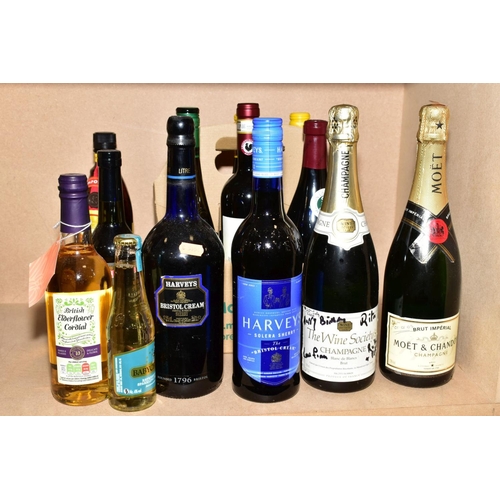 392 - A COLLECTION OF WINE AND SPIRIT, comprising one bottle of Moet and Chandon Brut Imperial Champagne, ... 