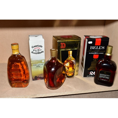 393 - THREE BOTTLES OF BLENDED WHISKY, comprising one bottle of Crawford's Five Star Scotch Whisky, 70% pr... 