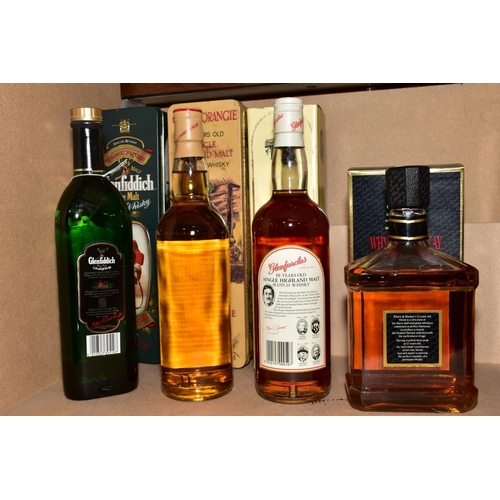 396 - FOUR BOTTLES OF SCOTCH WHISKY, comprising one Glenmorangie 10 year old Single Highland Malt Scotch W... 