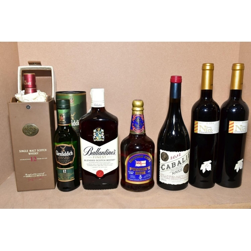 400 - A COLLECTION OF WHISKY, WINE AND RUM, comprising one bottle of The Glenlivet 12 year aged Single Mal... 