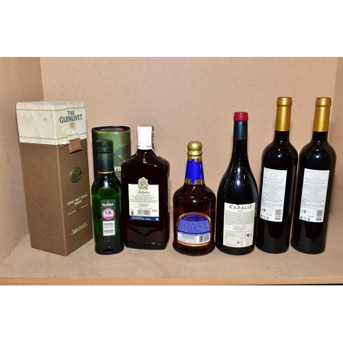 400 - A COLLECTION OF WHISKY, WINE AND RUM, comprising one bottle of The Glenlivet 12 year aged Single Mal... 