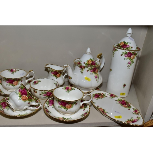 372 - A QUANTITY OF ROYAL ALBERT OLD COUNTRY ROSES, including minature tea for two set, a sauce boat on st... 