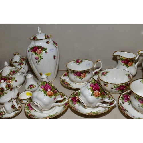 372 - A QUANTITY OF ROYAL ALBERT OLD COUNTRY ROSES, including minature tea for two set, a sauce boat on st... 