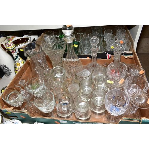 377 - FOUR BOXES AND LOOSE CERAMICS, GLASSWARE, ETC, including Royal Standard Melody pattern coffee and di... 