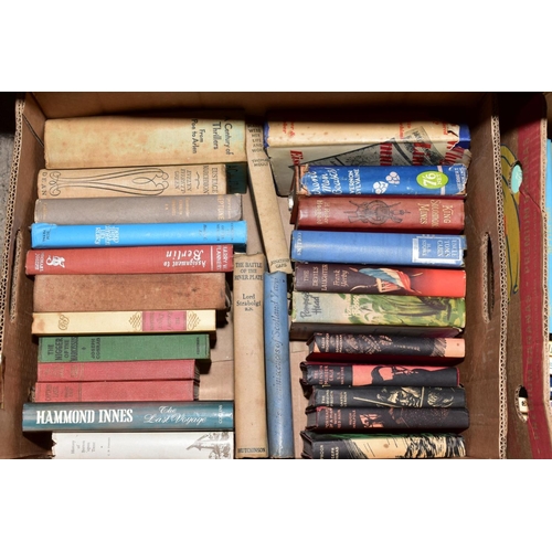 378 - SEVEN BOXES OF BOOKS, including novels, history, wildlife, British isles, Daily Express fiction libr... 