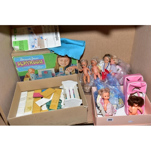 383 - A QUANTITY OF BOXED AND UNBOXED AMANDA JANE DOLLS AND ACCESSORIES, to include boxed Playroom set (co... 