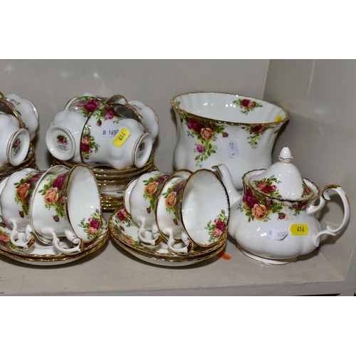 414 - A QUANTITY OF ROYAL ALBERT OLD COUNTRY ROSES TEA WARES, ETC, some seconds, comprising two bread and ... 