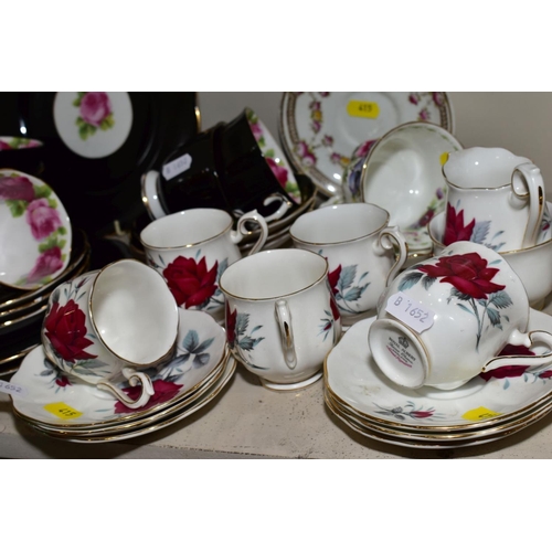 415 - A GROUP OF ROYAL ALBERT COFFEE AND TEA WARES, ETC, including Sweet Romance, a March Anemones cup and... 