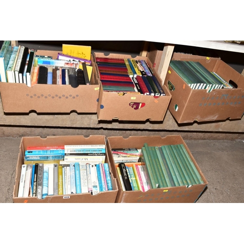 419 - SIX BOXES OF BOOKS, including a series of 'Successful Gardening' books, Readers Digest novels, Beaut... 