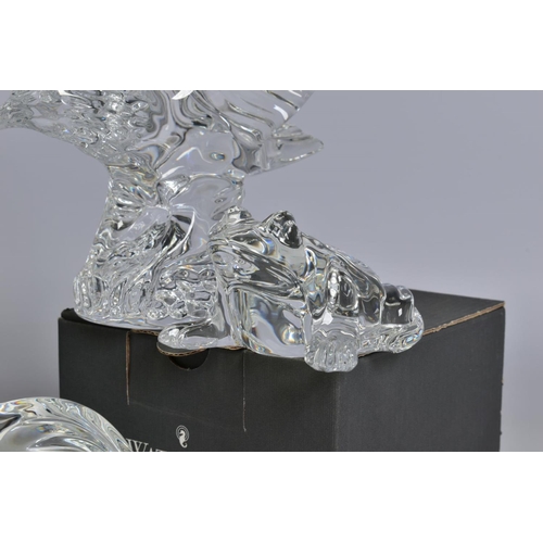 470 - A GROUP OF WATERFORD CRYSTAL ANIMAL FIGURES, comprising recumbant lion, length 17.5cm, boxed Dolphin... 