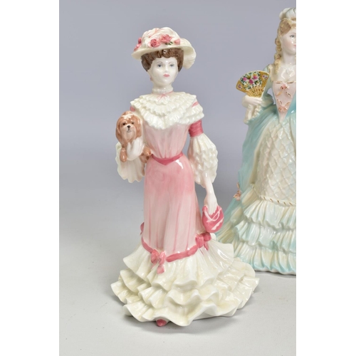 472 - FIVE LIMITED EDITION COALPORT FIGURES, comprising two from Femmes Fatales, 'Little Langtry' No.5342/... 