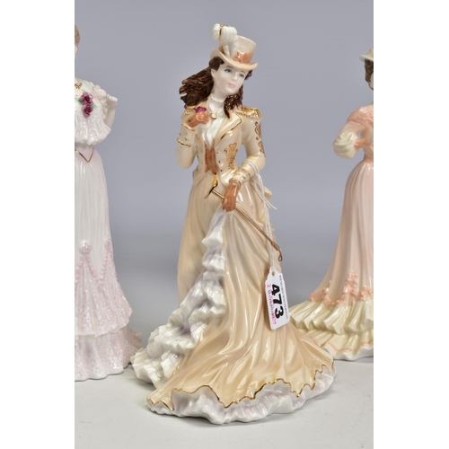 473 - FIVE LIMITED EDITION COALPORT FIGURES FROM LA BELLE EPOQUE, 'Helena Riding in Hyde Park' No.1180/125... 