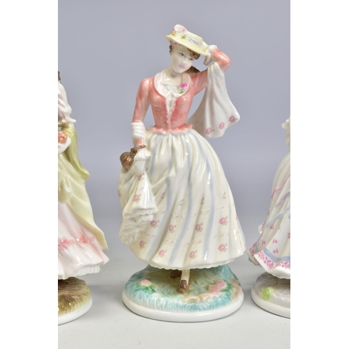 476 - FOUR ROYAL WORCESTER LIMITED EDITION FIGURES FROM FESTIVE COUNTRY DAYS COLLECTION, comprising 'The Q... 