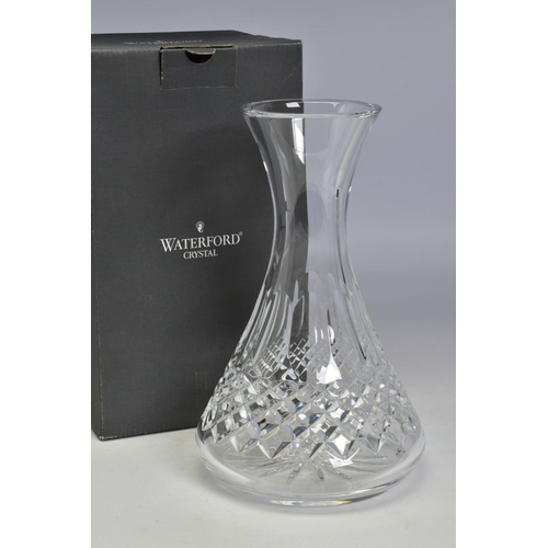 481 - A BOXED WATERFORD CRYSTAL COLLEEN CARAFE, stamped to base, height 23cm