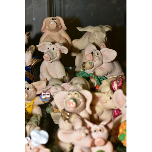 483 - A COLLECTION OF PIGGIN FIGURES BY DAVID CORBRIDGE to include 'Piggin Hand in Hand', 'Piggin Potty', ... 