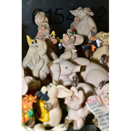 483 - A COLLECTION OF PIGGIN FIGURES BY DAVID CORBRIDGE to include 'Piggin Hand in Hand', 'Piggin Potty', ... 