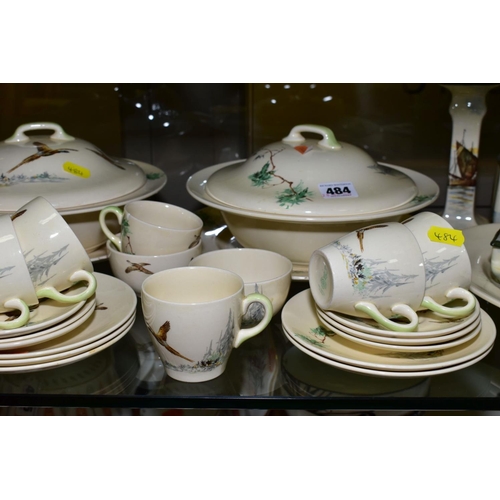 484 - ROYAL DOULTON  'THE COPPICE' PART DINNER WARES, D5803, to include two tureens, two coffee pots (miss... 