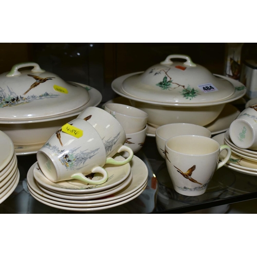 484 - ROYAL DOULTON  'THE COPPICE' PART DINNER WARES, D5803, to include two tureens, two coffee pots (miss... 