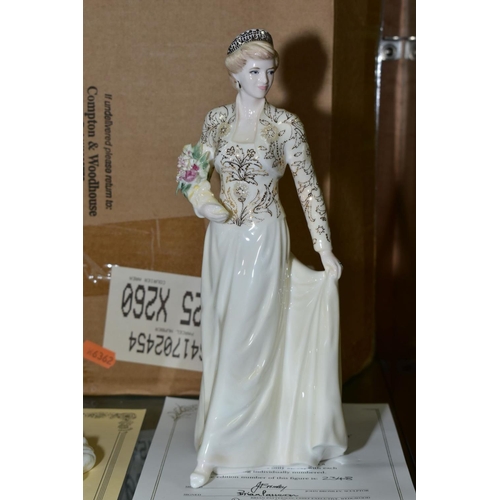 488 - SEVEN COALPORT LIMITED EDITION ROYAL BRIDES 'Princess Alexandra' No1235/7500 with plinth, 'Queen Vic... 