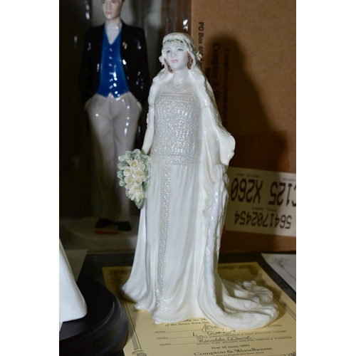 488 - SEVEN COALPORT LIMITED EDITION ROYAL BRIDES 'Princess Alexandra' No1235/7500 with plinth, 'Queen Vic... 