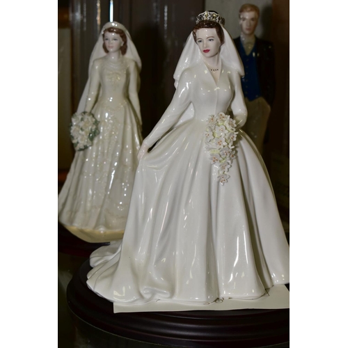 488 - SEVEN COALPORT LIMITED EDITION ROYAL BRIDES 'Princess Alexandra' No1235/7500 with plinth, 'Queen Vic... 