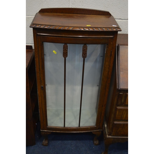 1297 - A MID 20TH CENTURY OAK OPEN BOOKCASE flanked with shelves to the side, width 56cm x depth 37cm x hei... 