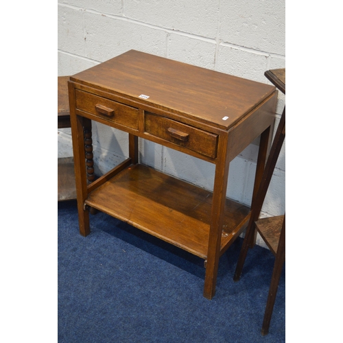 1311 - A LLOYD LOOM PINK PAINTED BEDROOM CHAIR together with another wicker bedroom chair and two ottomans ... 