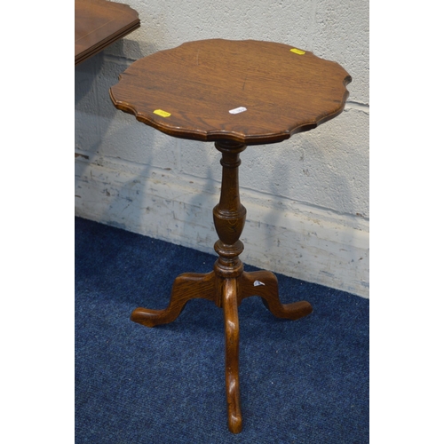 1312 - A SMALL REPRODUCTION MAHOGANY SOFA TABLE with two drawers, width 65cm x depth 40cm, height 52cm toge... 