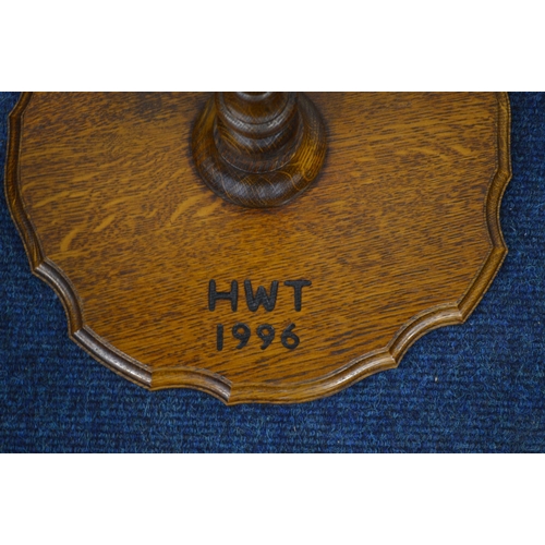 1312 - A SMALL REPRODUCTION MAHOGANY SOFA TABLE with two drawers, width 65cm x depth 40cm, height 52cm toge... 