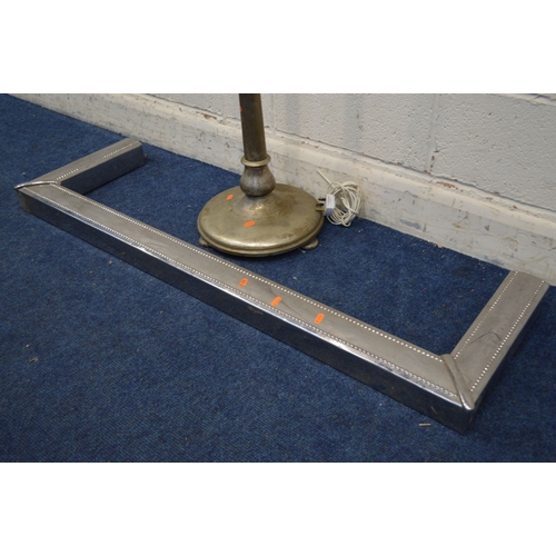 1316 - AN EARLY 20TH CENTURY ART DECO NICKEL PLATED TELESCOPIC STANDARD LAMP on a circular base, together w... 