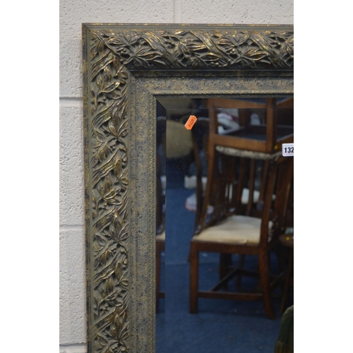1319 - A REPRODUCTION MAHOGANY GLAZED SINGLE DOOR CORNER CUPBOARD (key) together with a modern grey foliate... 