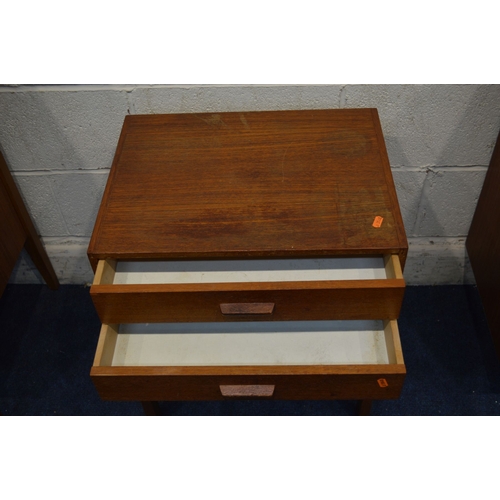1323 - A MID 20TH CENTURY TEAK DANISH STYLE LAMP TABLE with two drawers, width 50cm x depth 39cm x height 5... 